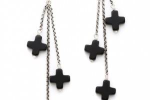 Chan Luu Onyx Tri-Drop Earrings