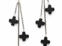 Chan Luu Onyx Tri-Drop Earrings