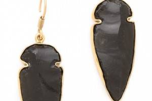 Charles Albert Obsidian Arrowhead Earrings