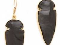 Charles Albert Obsidian Arrowhead Earrings