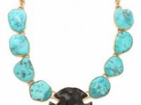 Charles Albert Turquoise &amp; Obsidian Arrowhead Necklace