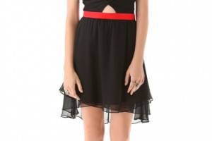 Charlotte Ronson Cutout Dress with High Low Hem