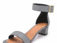 Chie Mihara Shoes Yves Print Suede Sandals