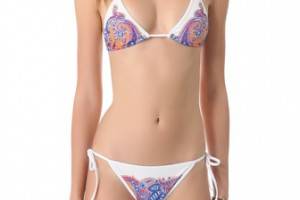 Clover Canyon Border Paisley Bikini Top