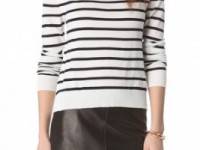 Clu Striped Pullover with Ruffle Back