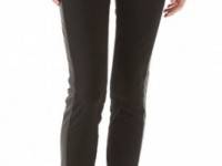 Current/Elliott High Waist Ankle Skinny with Leather Inserts