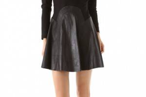 Cynthia Rowley Ponte Dress with Leather