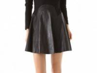 Cynthia Rowley Ponte Dress with Leather