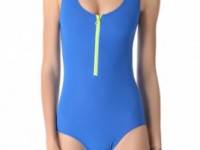 Cynthia Rowley Solid Scuba Zip Swimsuit