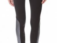 David Lerner Leggings with Leather Inserts