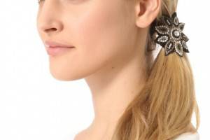 Deepa Gurnani Sunflower Applique Hair Tie