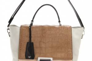 Diane von Furstenberg 440 Top Handle Embossed Croc Bag