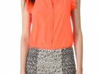 Diane von Furstenberg Caldwell Ruffle Collar Top