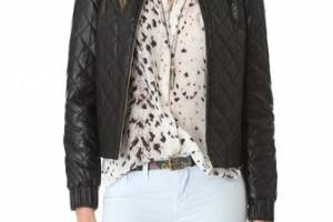 Diane von Furstenberg Delilah Quilted Leather Jacket