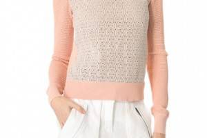 Diane von Furstenberg Jordana Lace Front Sweater