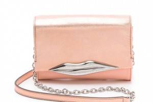 Diane von Furstenberg Lips Mini Metallic Clutch