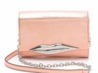 Diane von Furstenberg Lips Mini Metallic Clutch