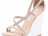 Diane von Furstenberg Olive Braided Wedge Sandals