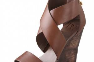 Diane von Furstenberg Opal Crisscross Wedge Sandals