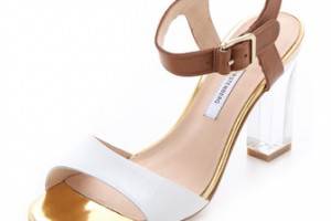 Diane von Furstenberg Patmos Sandals with Lucite Heel