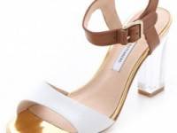 Diane von Furstenberg Patmos Sandals with Lucite Heel