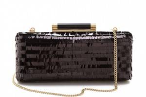 Diane von Furstenberg Tonda Large Clutch with Eyelash Sequins