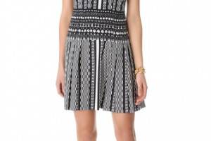 DKNY Pleated Crew Neck Dress