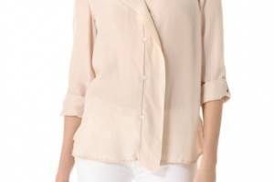 DKNY Pure DKNY Flutter Placket Blouse