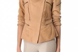 Donna Karan New York Collarless Asymmetrical Zip Jacket