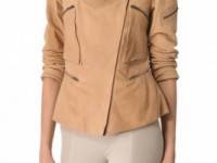 Donna Karan New York Collarless Asymmetrical Zip Jacket