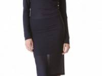 Donna Karan New York Long Sleeve Draped Dress