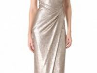 Donna Karan New York Plunge V Evening Dress with Slit