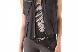 Donna Karan New York Zip Leather Vest