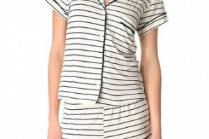 Eberjey Coastal Stripes Shorty PJ Set