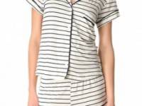 Eberjey Coastal Stripes Shorty PJ Set