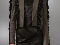 Elise Overland Leather Bolero with Ruched Panels