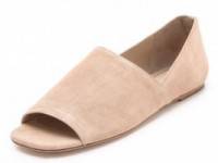 Elizabeth and James Pax Suede Peep Toe Flats