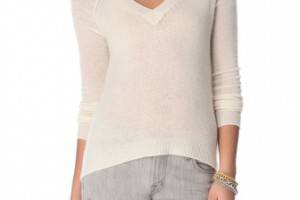 Enza Costa Cashmere V Neck Sweater