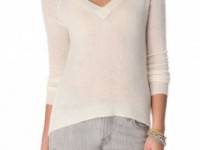 Enza Costa Cashmere V Neck Sweater