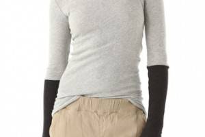 Enza Costa Colorblock Crew Neck Top