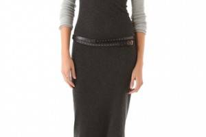 Enza Costa Colorblock Dress With Thumbhole Sleeves