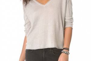 Enza Costa Linen Loose V Pullover