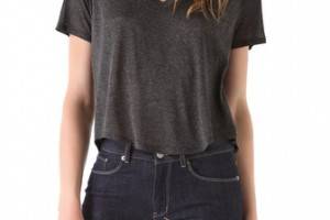 Enza Costa Short Sleeve V Neck Tee