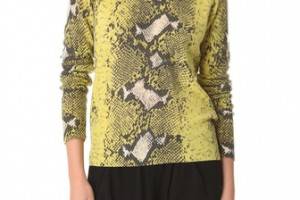 Equipment Sloane Python Print Cashmere Sweater