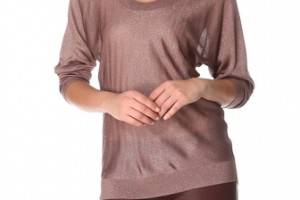 Feel The Piece Metallic Boat Neck Sweater