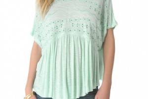 Free People Embroidered Boxy Top