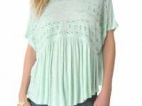 Free People Embroidered Boxy Top