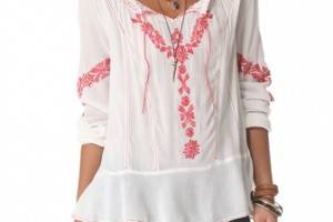 Free People Rolling Stone Woven Top