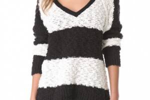 Free People Rugby Stripe Songbird Pullover