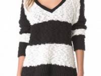 Free People Rugby Stripe Songbird Pullover